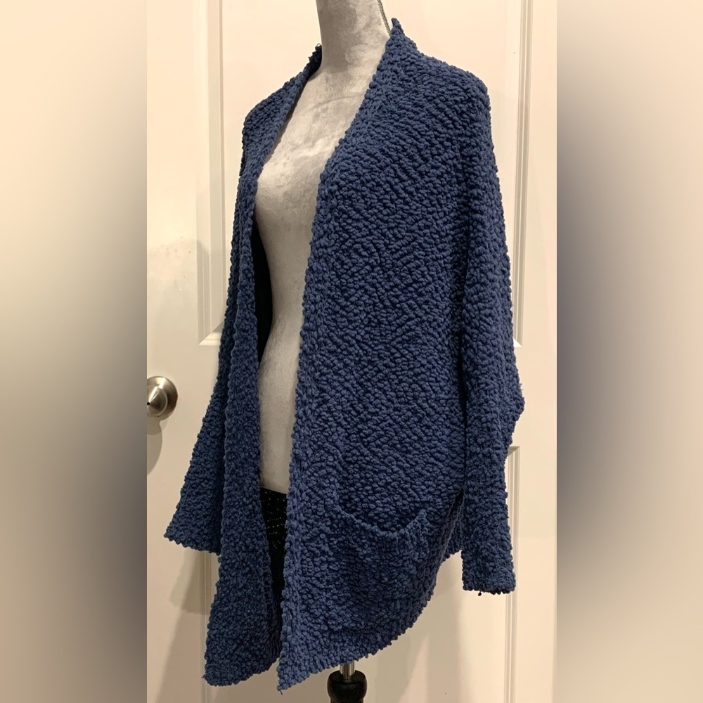 UMGEE Sz L  Dolman Sleeve Teal Open Front Casual Cardigan W/Pockets - Picture 5 of 12
